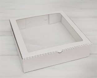 Коробка с окошком, 28х28х7 см, белая